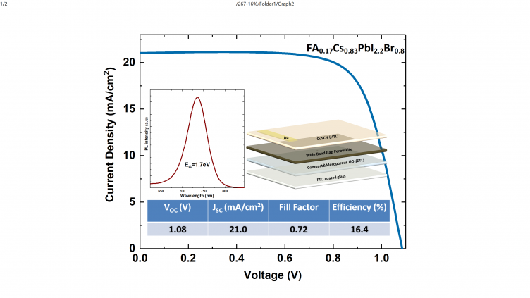 High-efficient wide-bandgap Perovskite Solar Cell achieved by Dr. U. Deneb Menda