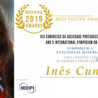 Inês Cunha vence prémio de melhor poster na conferência MATERIAIS 2019